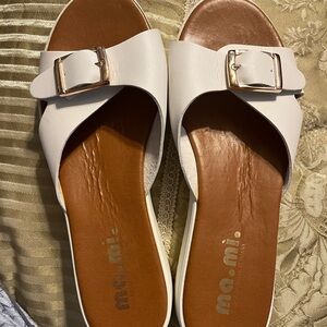 White Slide Sandals